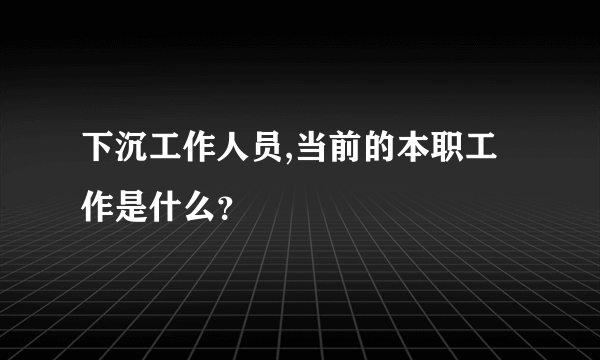 下沉工作人员,当前的本职工作是什么？