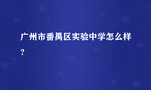 广州市番禺区实验中学怎么样？