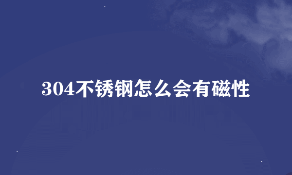 304不锈钢怎么会有磁性