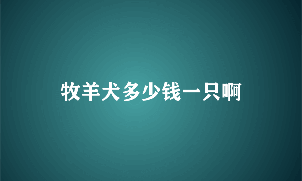 牧羊犬多少钱一只啊