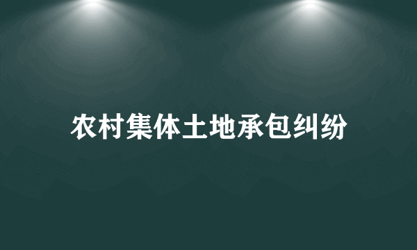 农村集体土地承包纠纷