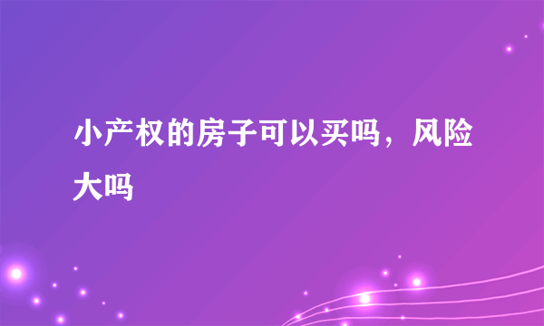 小产权的房子可以买吗，风险大吗