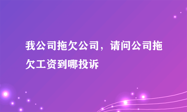 我公司拖欠公司，请问公司拖欠工资到哪投诉