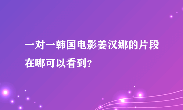 一对一韩国电影姜汉娜的片段在哪可以看到？