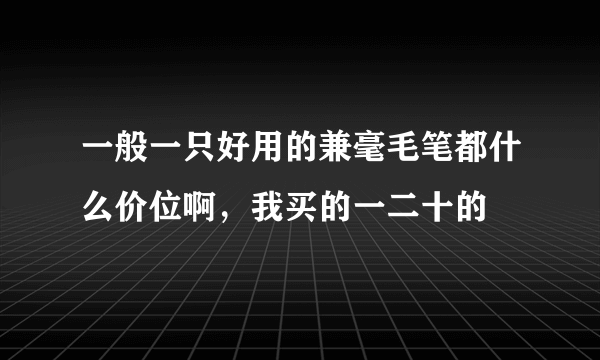 一般一只好用的兼毫毛笔都什么价位啊，我买的一二十的