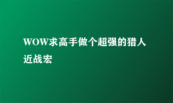 WOW求高手做个超强的猎人近战宏