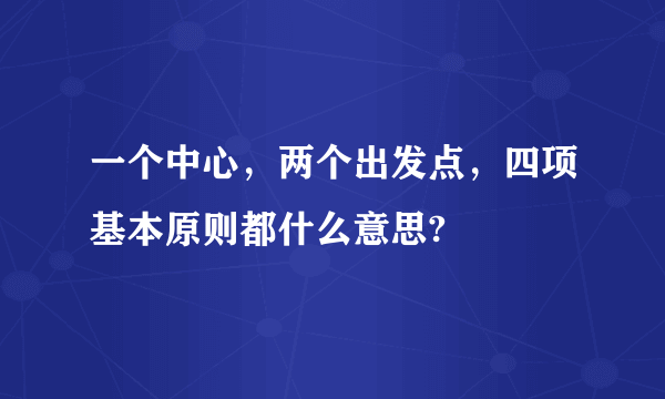 一个中心，两个出发点，四项基本原则都什么意思?