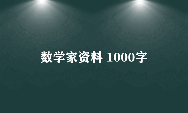 数学家资料 1000字