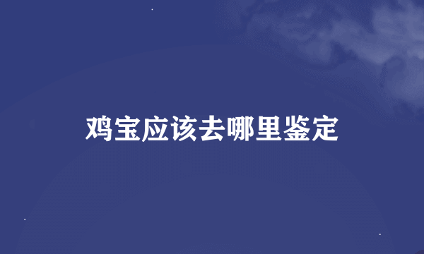 鸡宝应该去哪里鉴定