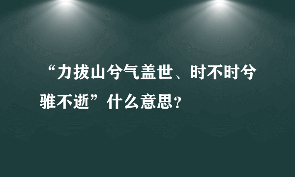 “力拔山兮气盖世、时不时兮骓不逝”什么意思？