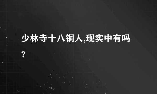 少林寺十八铜人,现实中有吗？