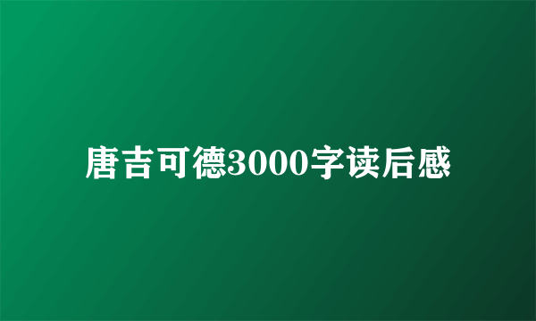 唐吉可德3000字读后感