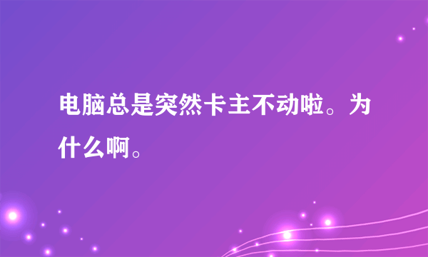 电脑总是突然卡主不动啦。为什么啊。