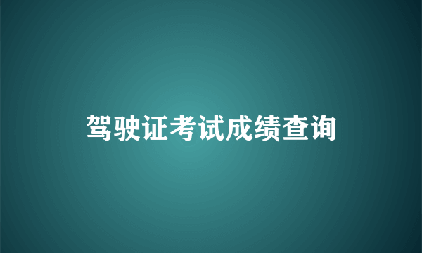 驾驶证考试成绩查询