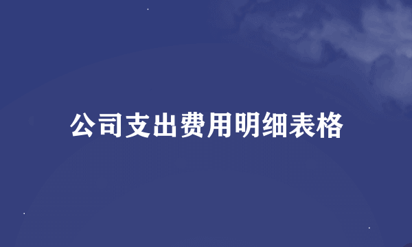 公司支出费用明细表格