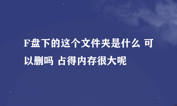 F盘下的这个文件夹是什么 可以删吗 占得内存很大呢