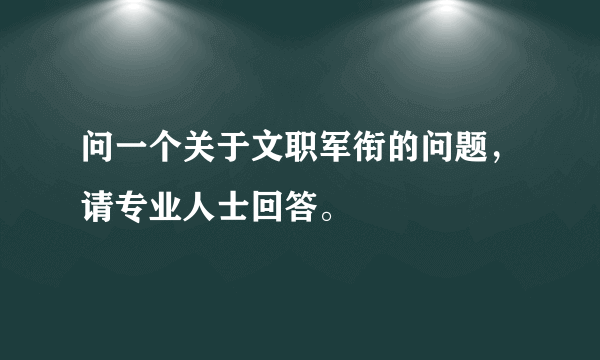 问一个关于文职军衔的问题，请专业人士回答。