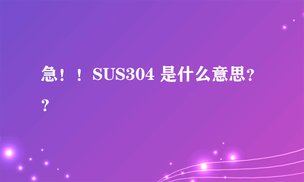 急！！SUS304 是什么意思？？