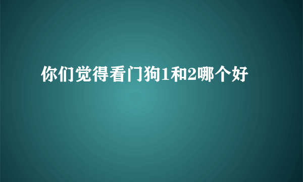 你们觉得看门狗1和2哪个好