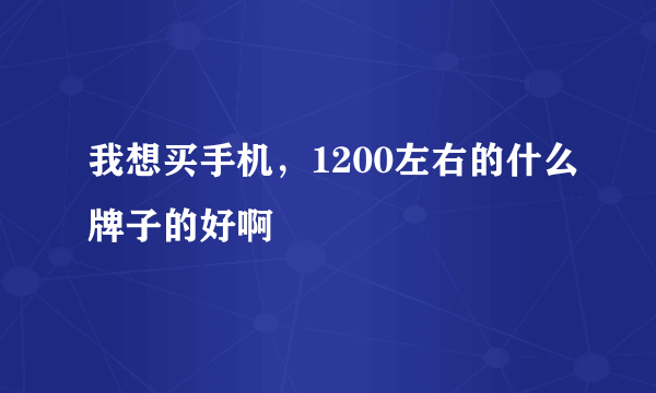 我想买手机，1200左右的什么牌子的好啊