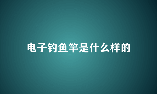 电子钓鱼竿是什么样的