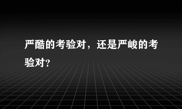 严酷的考验对，还是严峻的考验对？