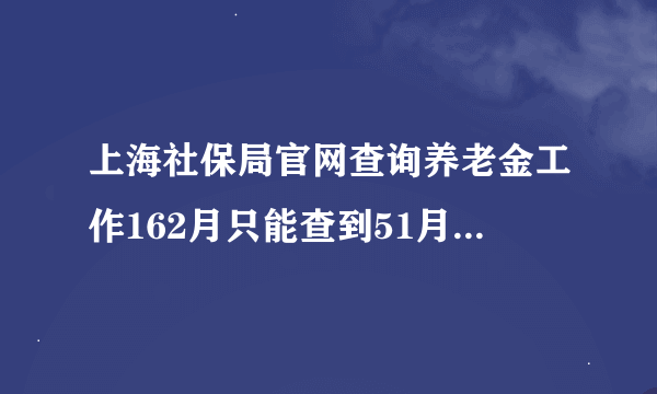 上海社保局官网查询养老金工作162月只能查到51月为什么？