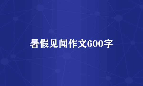 暑假见闻作文600字