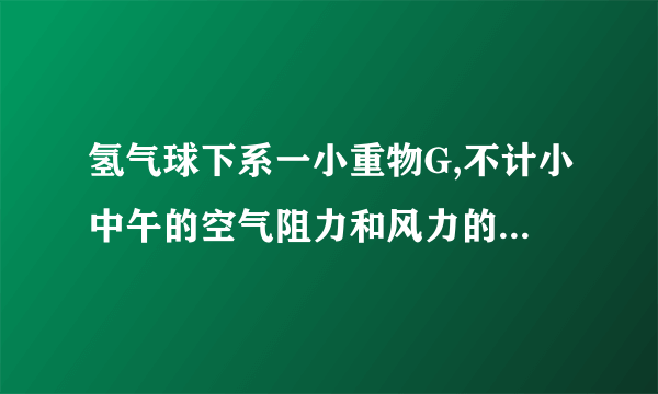 氢气球下系一小重物G,不计小中午的空气阻力和风力的影响,小重物做直线运动,运动方向如图箭头所示。图中气