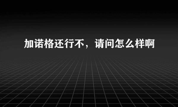 加诺格还行不，请问怎么样啊