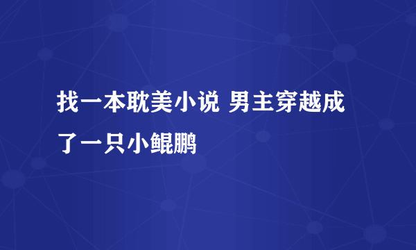 找一本耽美小说 男主穿越成了一只小鲲鹏