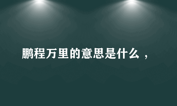 鹏程万里的意思是什么 ，