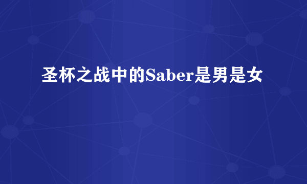 圣杯之战中的Saber是男是女