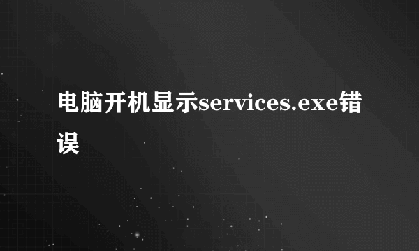 电脑开机显示services.exe错误