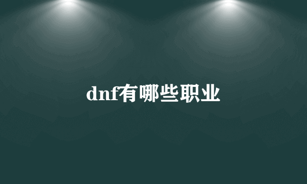 dnf有哪些职业