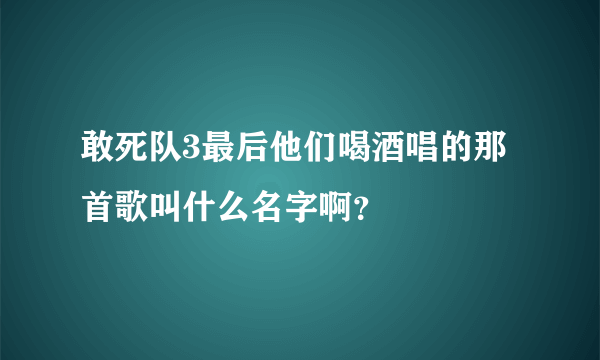 敢死队3最后他们喝酒唱的那首歌叫什么名字啊？