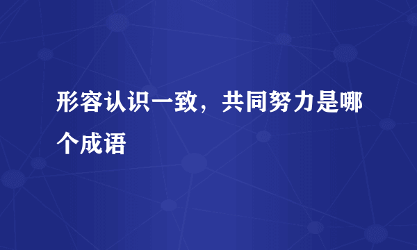 形容认识一致，共同努力是哪个成语