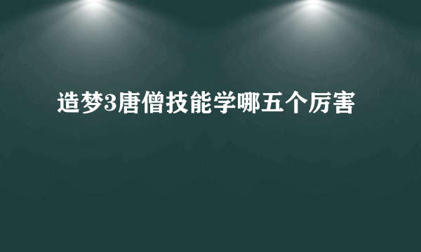 造梦3唐僧技能学哪五个厉害