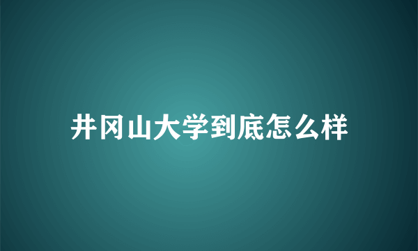 井冈山大学到底怎么样