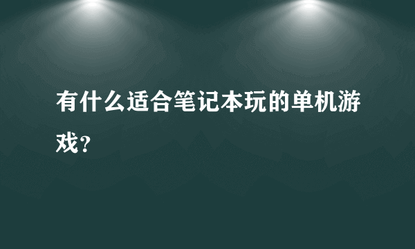 有什么适合笔记本玩的单机游戏？