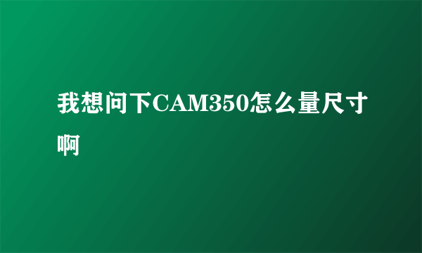 我想问下CAM350怎么量尺寸啊