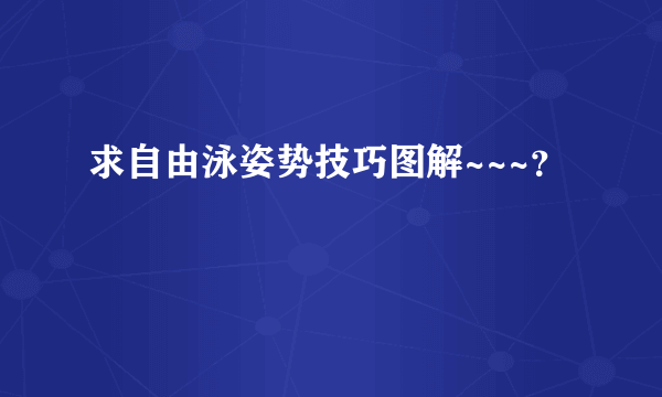 求自由泳姿势技巧图解~~~？