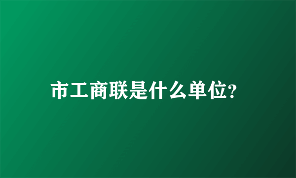 市工商联是什么单位？