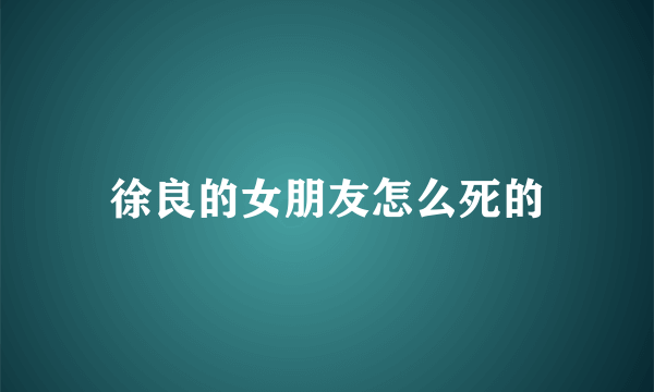 徐良的女朋友怎么死的