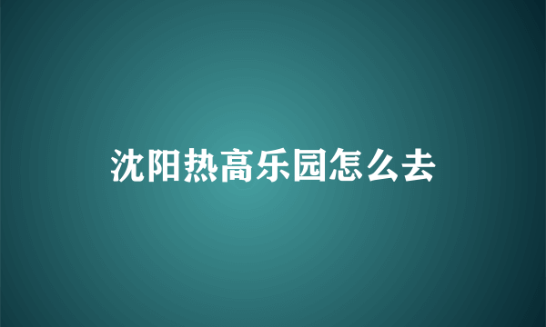 沈阳热高乐园怎么去