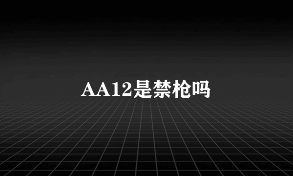 AA12是禁枪吗