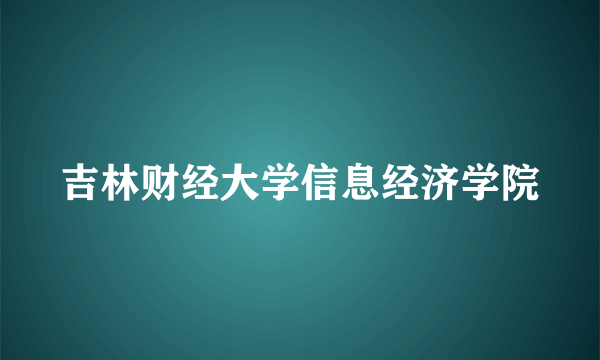 吉林财经大学信息经济学院