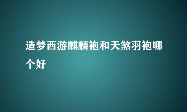 造梦西游麒麟袍和天煞羽袍哪个好