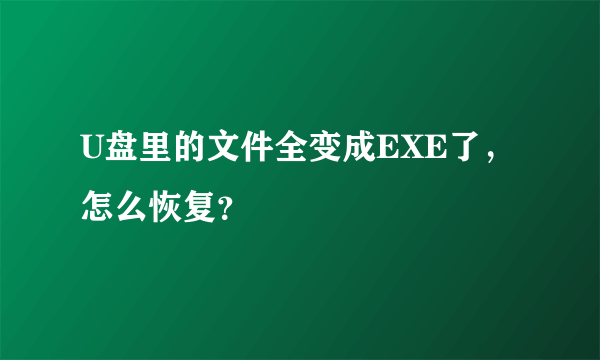 U盘里的文件全变成EXE了，怎么恢复？