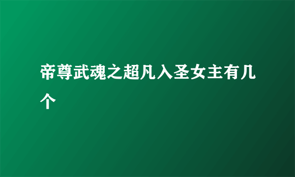 帝尊武魂之超凡入圣女主有几个